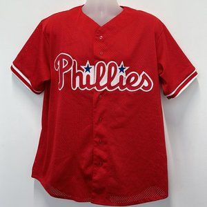 Authentic Diamond Collection Philadelphia Phillies Button Up Jersey Size XL